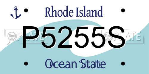 P5255S Rhode Island License Plate