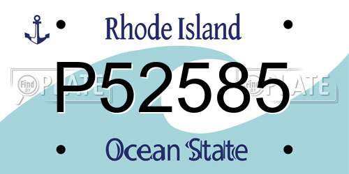 P52585 Rhode Island License Plate