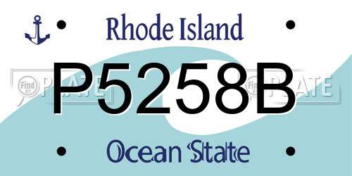 P5258B Rhode Island License Plate