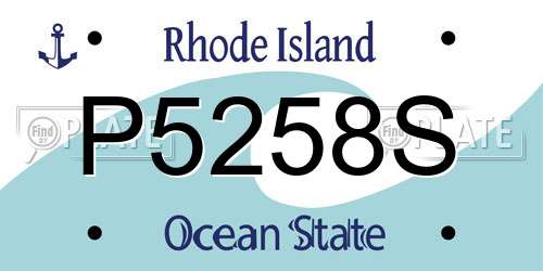 P5258S Rhode Island License Plate
