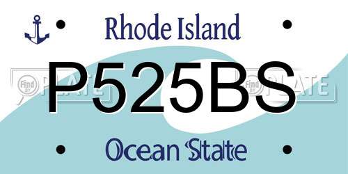 P525BS Rhode Island License Plate