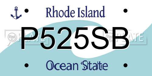 P525SB Rhode Island License Plate