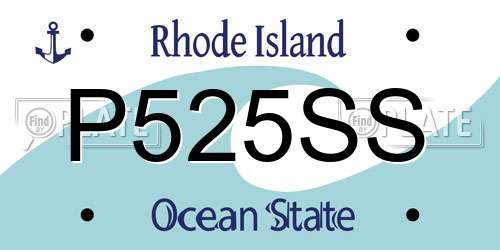 P525SS Rhode Island License Plate