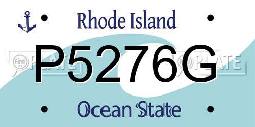 P5276G Rhode Island License Plate