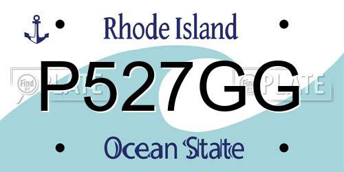 P527GG Rhode Island License Plate