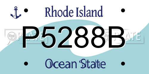 P5288B Rhode Island License Plate
