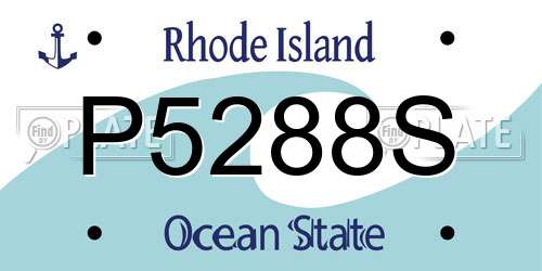 P5288S Rhode Island License Plate