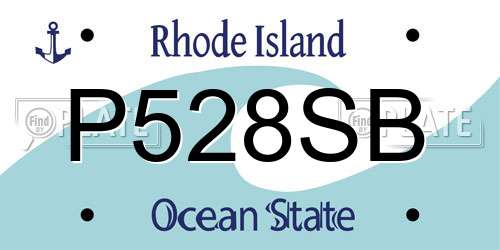 P528SB Rhode Island License Plate
