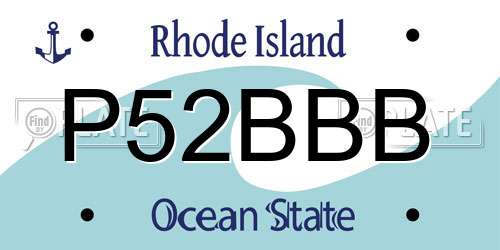 P52BBB Rhode Island License Plate