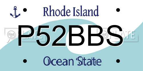 P52BBS Rhode Island License Plate
