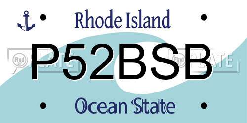 P52BSB Rhode Island License Plate