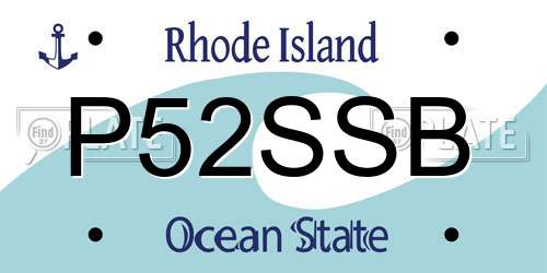 P52SSB Rhode Island License Plate