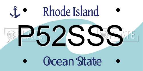 P52SSS Rhode Island License Plate