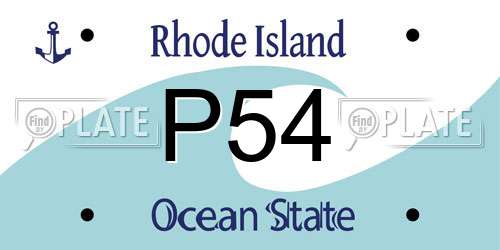P54 Rhode Island License Plate