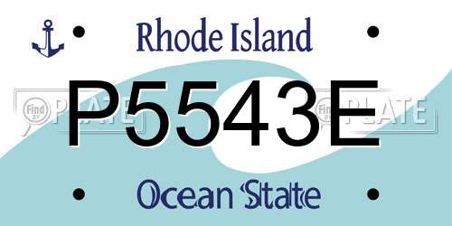 P5543E Rhode Island License Plate