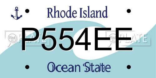 P554EE Rhode Island License Plate