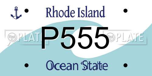 P555 Rhode Island License Plate