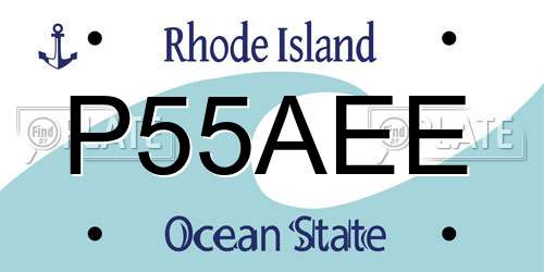 P55AEE Rhode Island License Plate