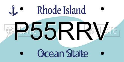 P55RRV Rhode Island License Plate