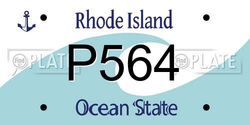 P564 Rhode Island License Plate