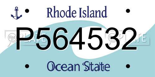 P564532 Rhode Island License Plate