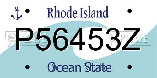P56453Z Rhode Island License Plate