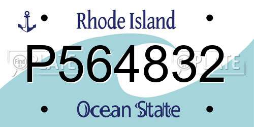 P564832 Rhode Island License Plate