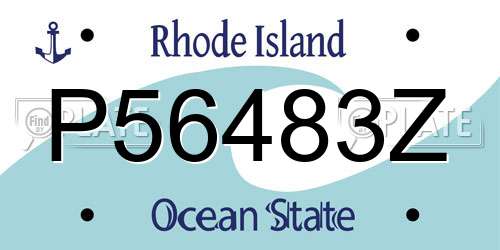 P56483Z Rhode Island License Plate