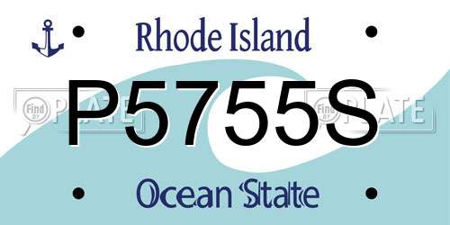 P5755S Rhode Island License Plate
