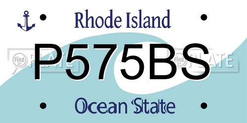 P575BS Rhode Island License Plate