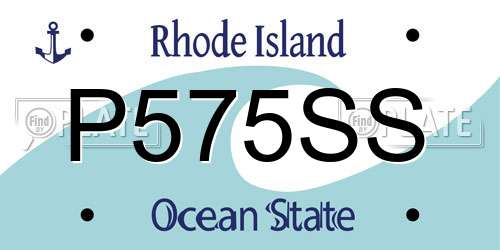 P575SS Rhode Island License Plate