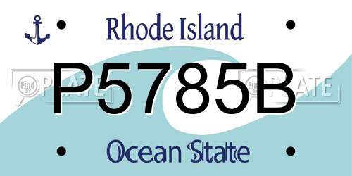 P5785B Rhode Island License Plate