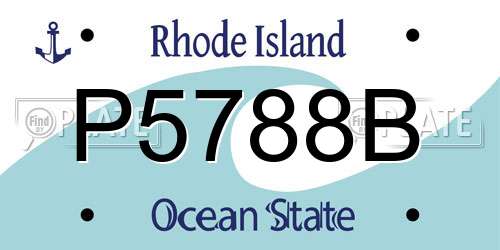 P5788B Rhode Island License Plate