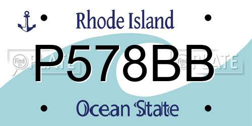 P578BB Rhode Island License Plate