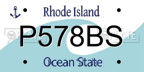 P578BS Rhode Island License Plate