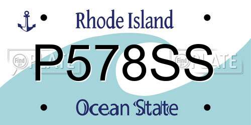 P578SS Rhode Island License Plate