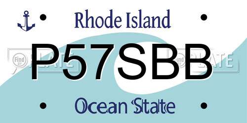 P57SBB Rhode Island License Plate