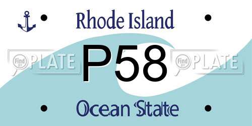 P58 Rhode Island License Plate
