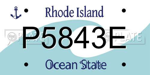 P5843E Rhode Island License Plate