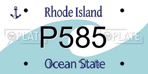 P585 Rhode Island License Plate