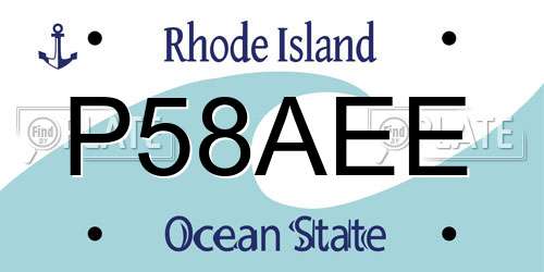 P58AEE Rhode Island License Plate