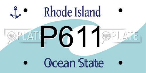 P611 Rhode Island License Plate