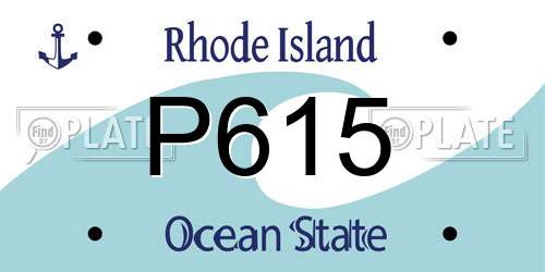 P615 Rhode Island License Plate