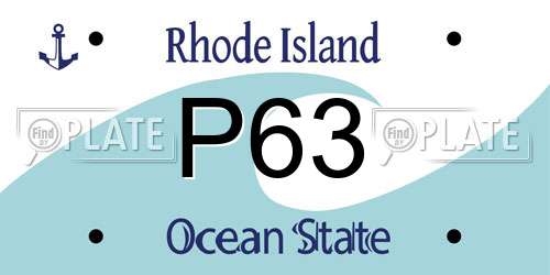 P63 Rhode Island License Plate