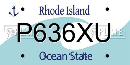 P636XU Rhode Island License Plate