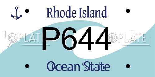 P644 Rhode Island License Plate