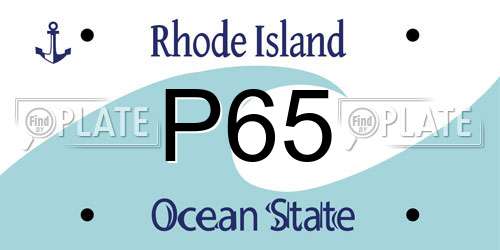 P65 Rhode Island License Plate