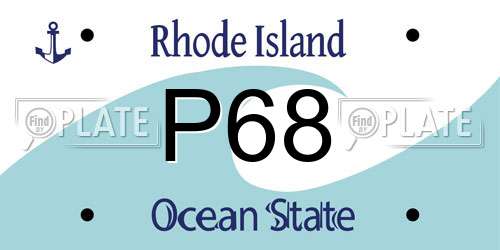 P68 Rhode Island License Plate