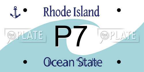 P7 Rhode Island License Plate