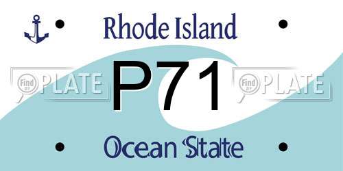 P71 Rhode Island License Plate